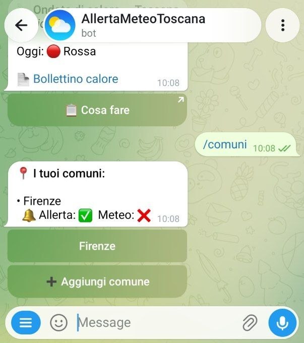 Gestione dei comuni seguiti con /comuni