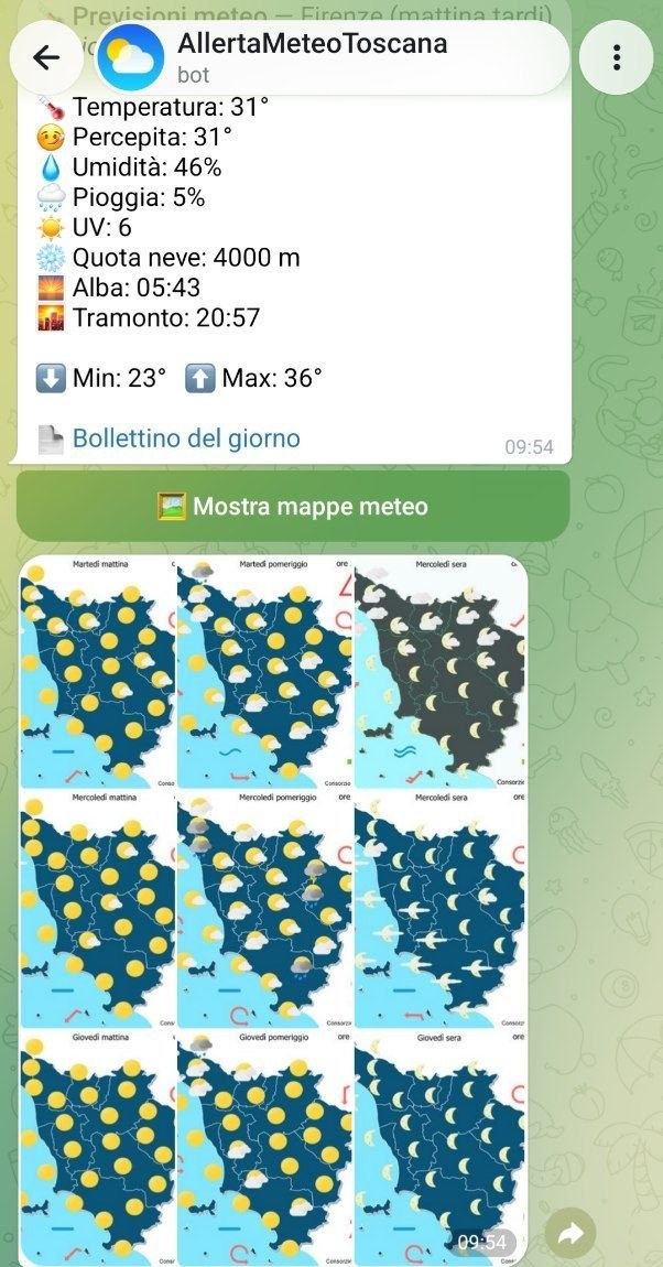 Previsioni on demand e mappe del Consorzio LAMMA